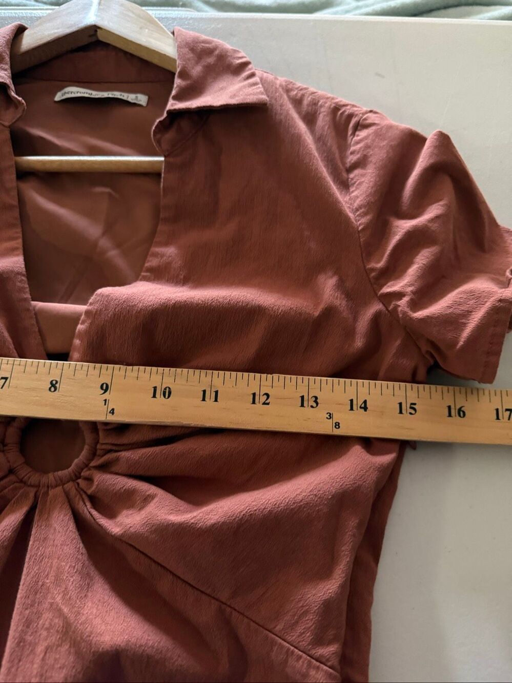 Abercrombie & Fitch Rust Brown O-Ring Cutout Mini Dress Womens Small - Picture 5 of 9